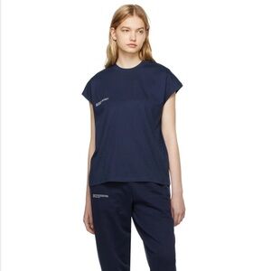 Pangaia Dark Blue Shoulder Organic Cotton Crop Antibacterial Sustainable Unisex